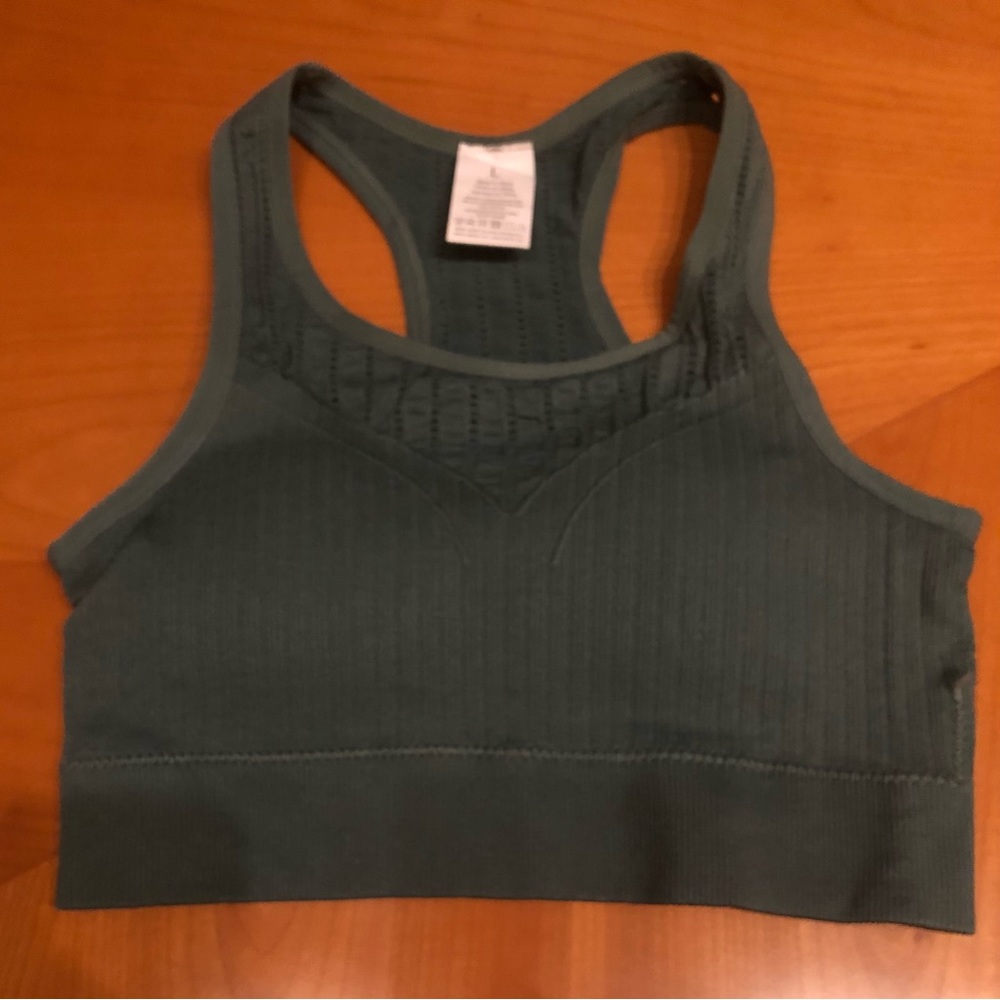 Heather turquoise sports bra. Brand new. Never worn.